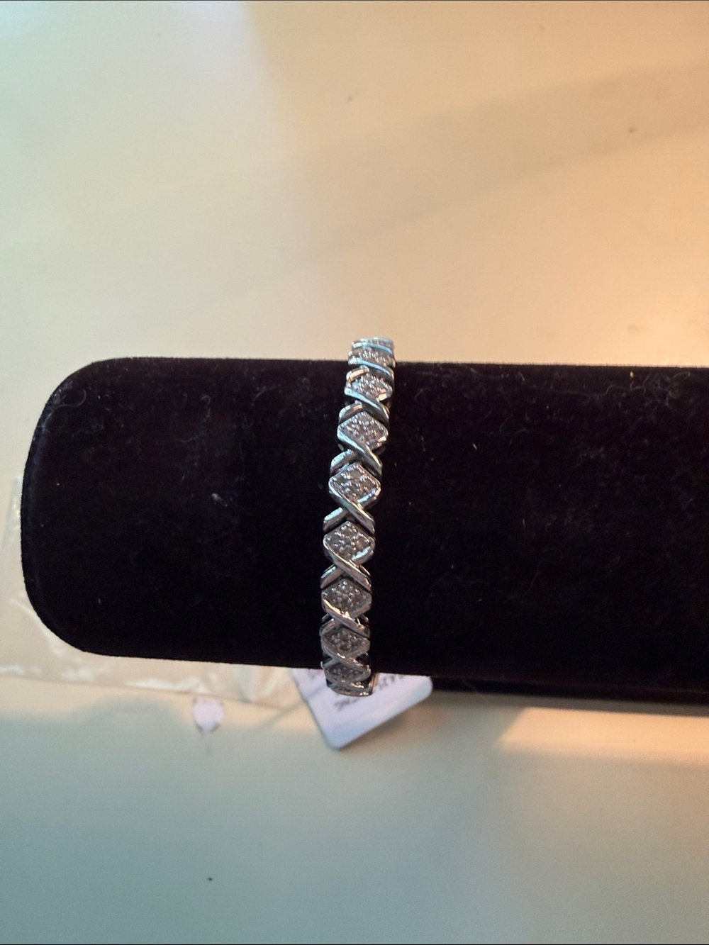 Sparkling Sterling Silver Diamond Tennis Link Bracelet - Silver
